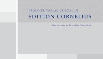 EDITION CORNELIUS - Projekte-Verlag Cornelius