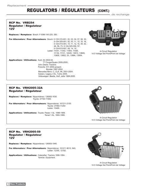 ALTERNATORS / ALTERNATEURS - RCP Inc.