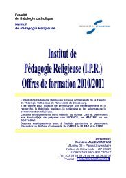 IPR Formations 2010-11 (pdf) - Service Diocésain de l ...