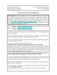 Lettre de présentation du Télé-Enseignement Cours : F. Hecht ...