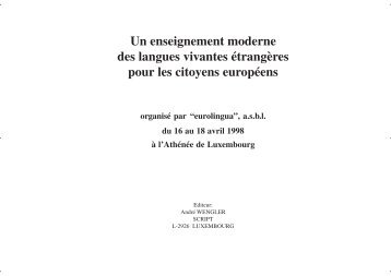 Un enseignement moderne des langues vivantes étrangères ... - Script