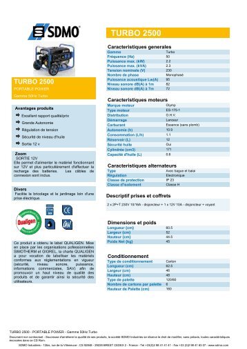 TURBO 2500 - Groupe Electrogene Bricogene.fr