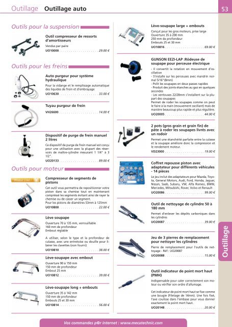 Outillage - Mecatechnic