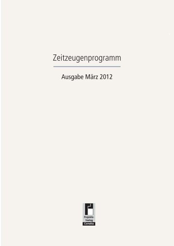 Zeitzeugen - Projekte-Verlag Cornelius