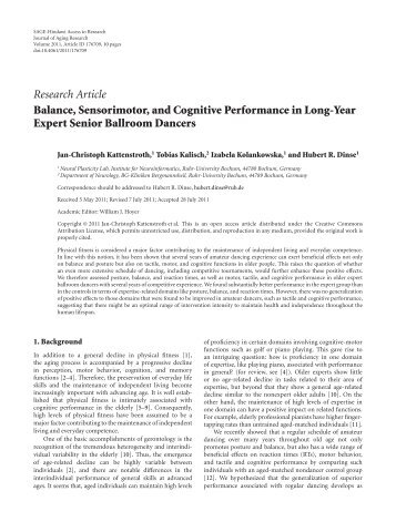 Research Article Balance, Sensorimotor, and  Cognitive - ADTV