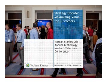 Strategy Update: Maximizing Value for Customers - Wolters Kluwer