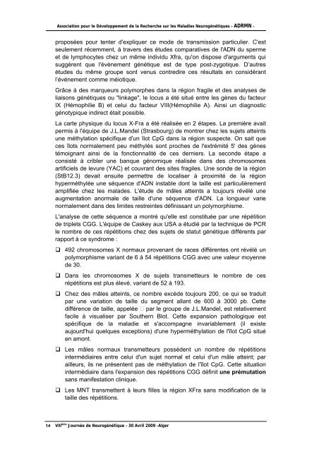 Programme et résumés des communications