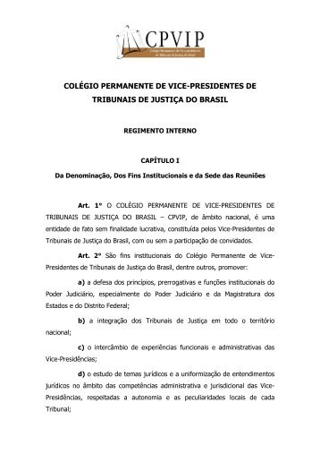 colégio permanente de vice-presidentes de tribunais de justiça do ...