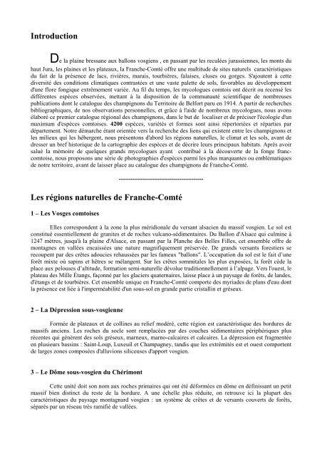 Catalogue des champignons de Franche-Comté - Société ...