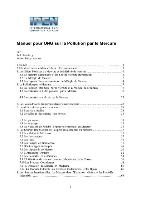 4. La Pollution par le Mercure - International POPs Elimination ...