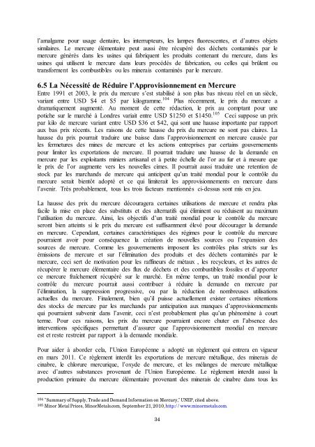 4. La Pollution par le Mercure - International POPs Elimination ...