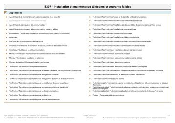 Fiche Rome - I1307 - Installation et maintenance ... - Pôle Emploi