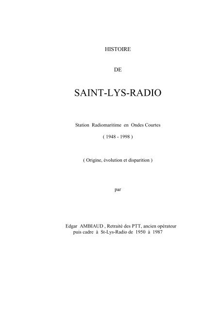 SAINT-LYS-RADIO - Cargos - Paquebots