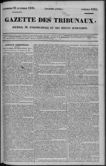 GAZETTE DES TRIBUNAUX ,