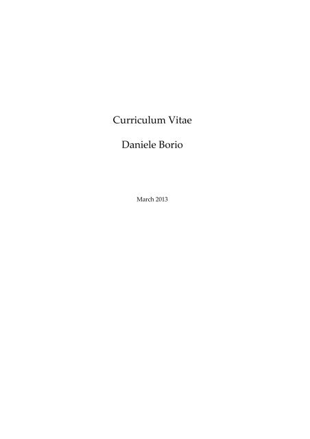 Curriculum Vitae (pdf) - Daniele Borio