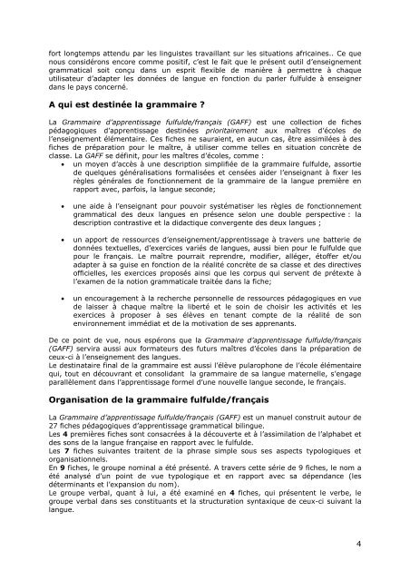 Bi-grammaire fulfulde-français - Initiative ELAN-Afrique