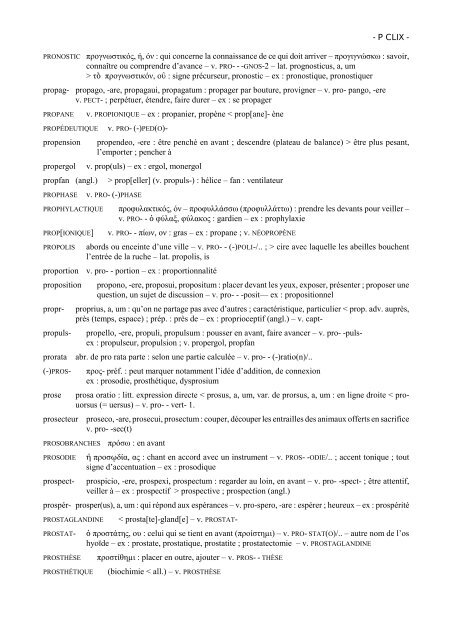 etymons grecs et latins du vocabulaire scientifique français - Pot-pourri