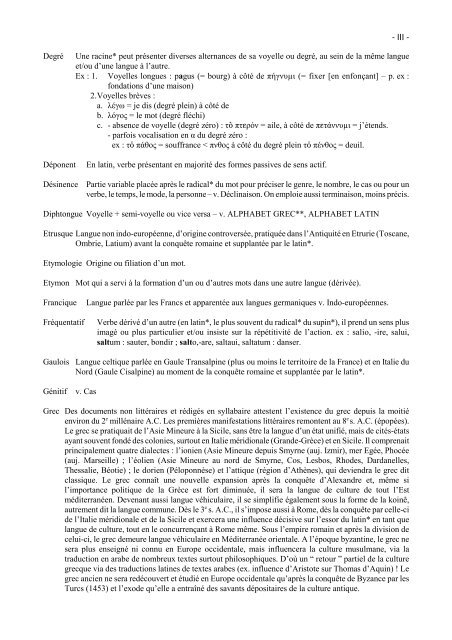 etymons grecs et latins du vocabulaire scientifique français - Pot-pourri