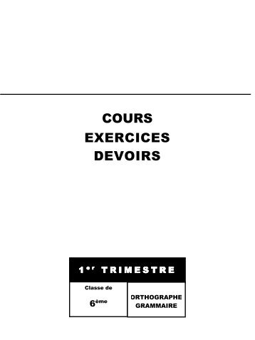 COURS EXERCICES DEVOIRS - Cours Legendre