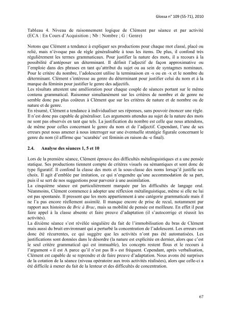 Essai d'amélioration des performances sur l'accord du ... - Glossa