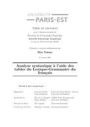 Analyse syntaxique à l'aide des tables du Lexique ... - Accueil