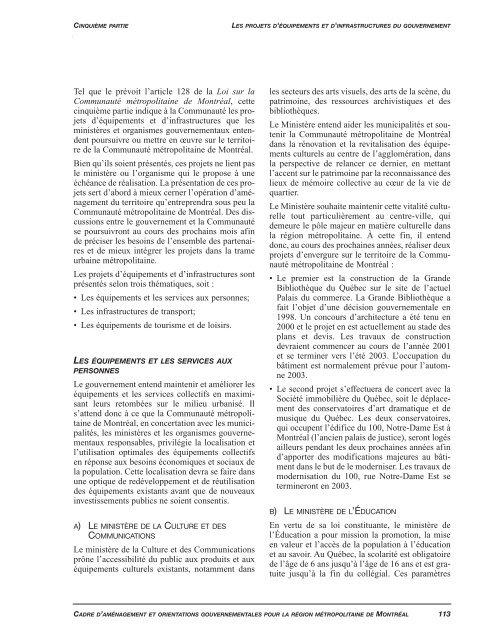 Cadre d'aménagement et orientations gouvernementales