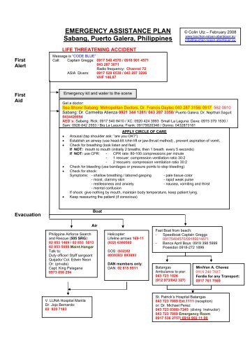 EMERGENCY ASSISTANCE PLAN Sabang, Puerto ... - Taucher.Net