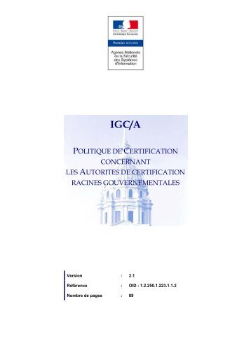 politique de certification de l'infrastructure de gestion de clés ...