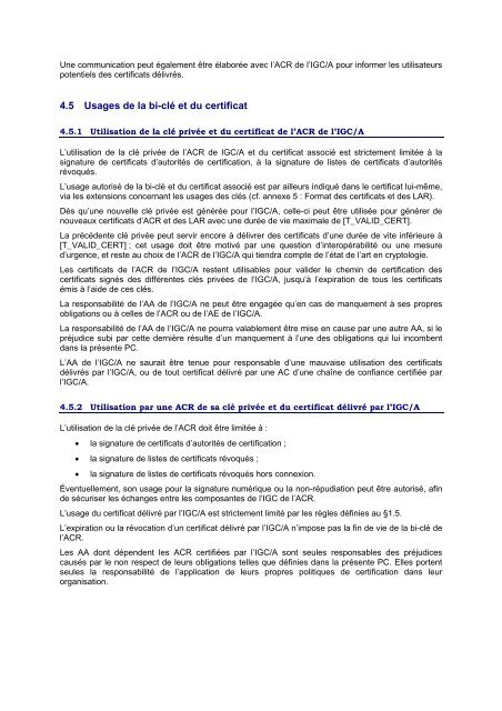 politique de certification de l'infrastructure de gestion de clés ...