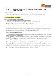 La régulation de la fonction de reproduction chez