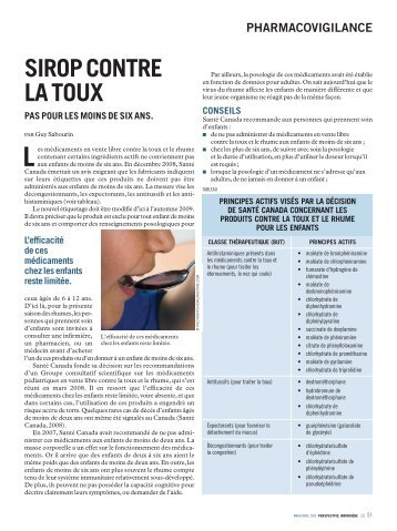 Sirop contre la toux - Ordre des infirmières et des infirmiers du Québec