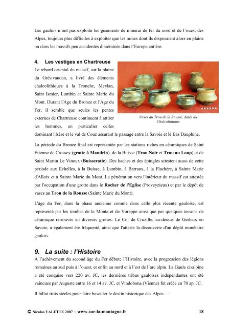 Histoire des premiers hommes en Chartreuse - Sur la montagne ...