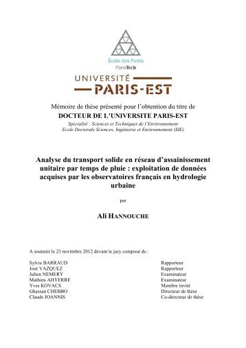 Jury et résumé de la thèse - LEESU