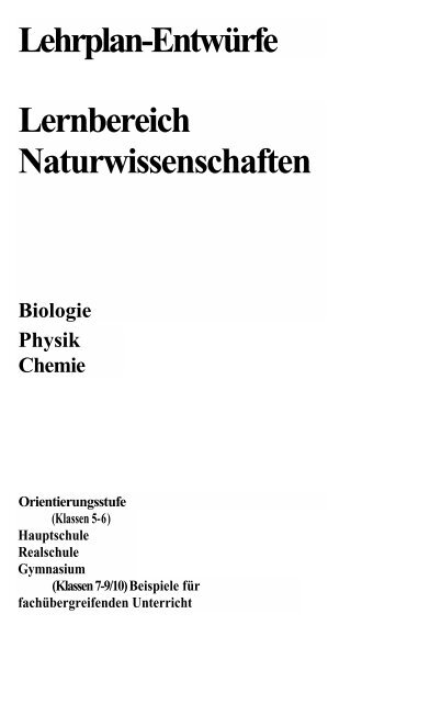 Biologie / Chemie / Physik - Lehrpläne