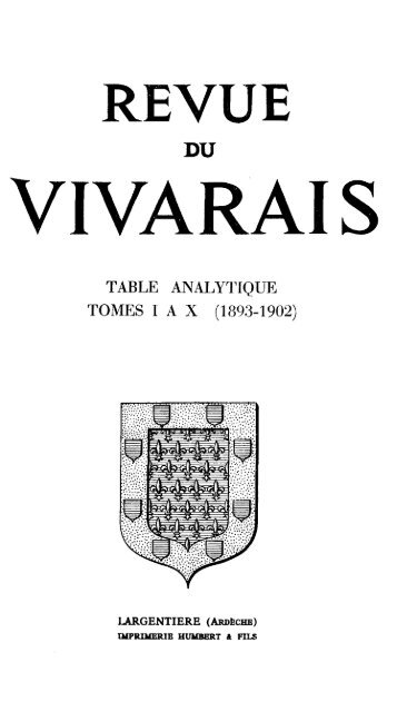 1893-1902 - La Revue du Vivarais