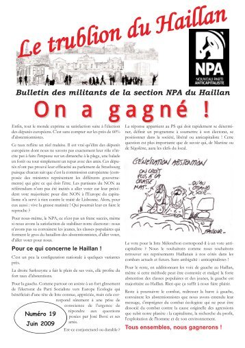 Le trublion du Haillan - site de la Gauche anticapitaliste de la Gironde