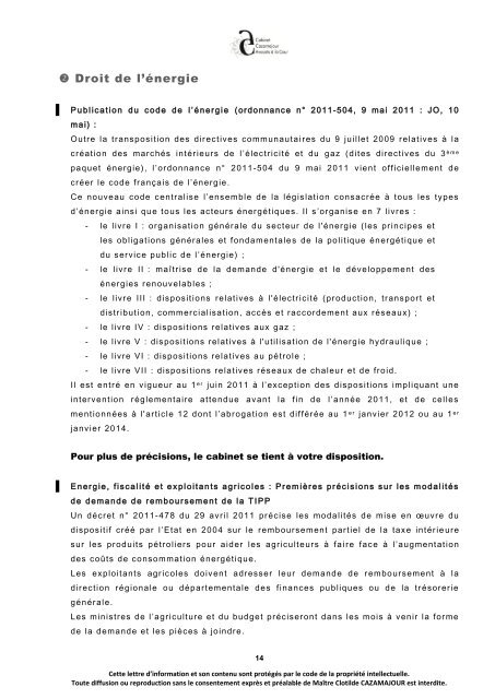 La lettre d'information du - Avocat bordeaux - aquitaine