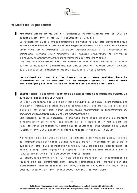 La lettre d'information du - Avocat bordeaux - aquitaine