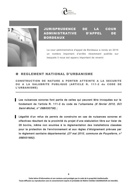 La lettre d'information du - Avocat bordeaux - aquitaine