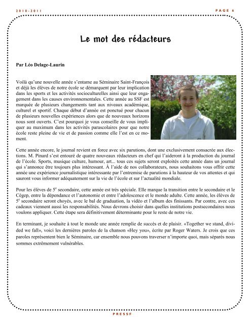 Le coin lecture - Séminaire Saint-François