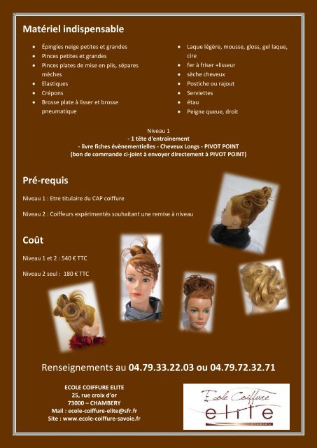 E3 coiffure evenementielle - Ecole privée de coiffure