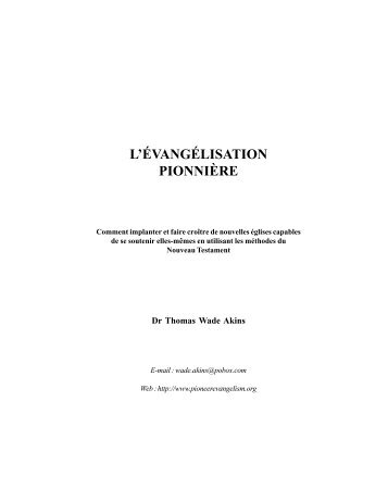 L'ÉVANGÉLISATION PIONNIÈRE - Pioneer Missions