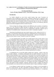 Les « Eglises de réveil » de Kinshasa à l'ombre du mouvement ...