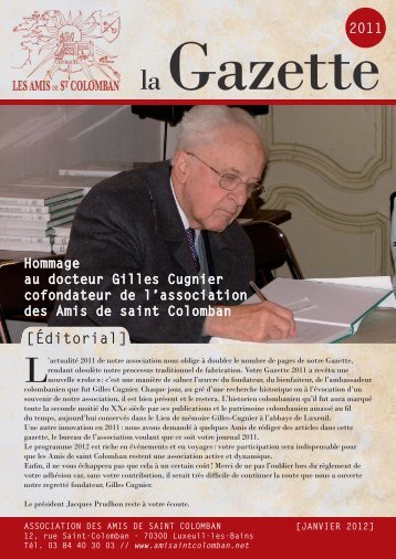 Gazette 2011 - L'association des Amis de Saint Colomban