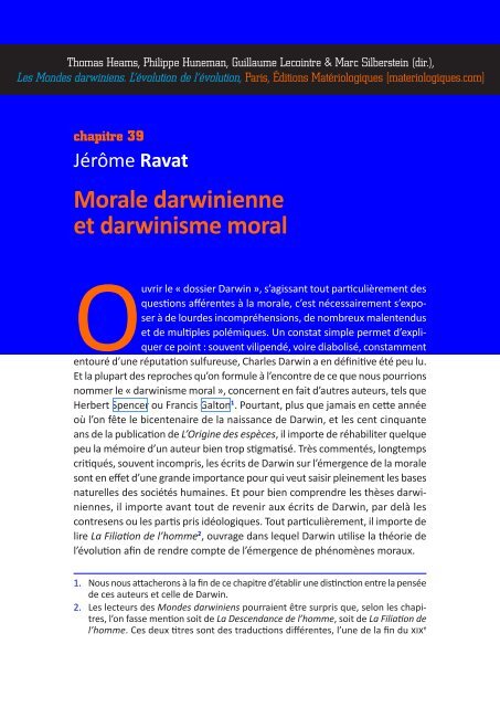 Les mondes darwiniens