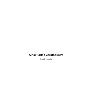 Ainsi Parlait Zarathoustra - SearchEngine.org.uk