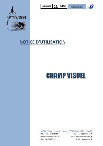 Notice d'utilisation champ visuel - Metrovision