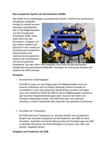Das europäische System der Zentralbanken (ESZB ... - Sw-cremer.de
