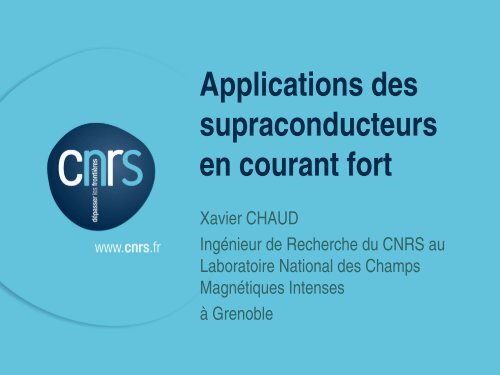 Applications des supraconducteurs - CNRS