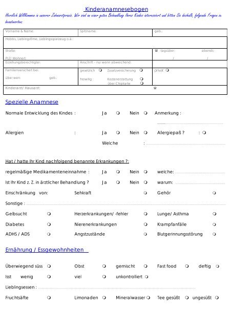 Download: Anamnesebogen für Kinder (PDF) - recall - Das ...